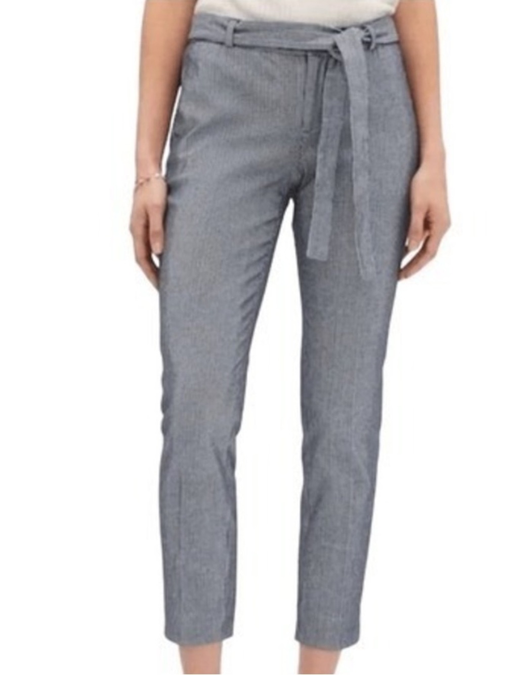 Banana Republic // Avery Style Blue Pinstripe Tie-Waist Trousers Women’s Size 6